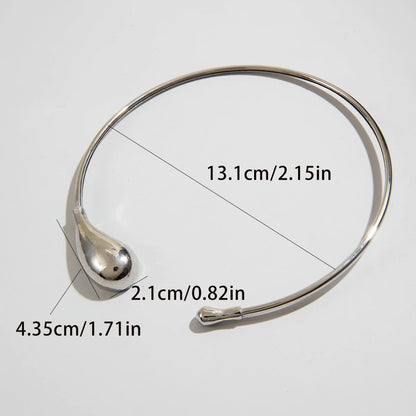 Silver geometric zinc alloy choker necklace for women with torque design and size dimensions