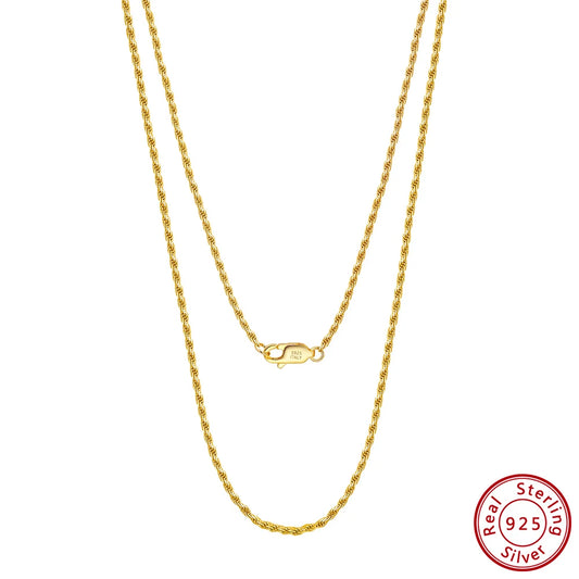 Rope Chain Necklace with 18K Gold for Women .