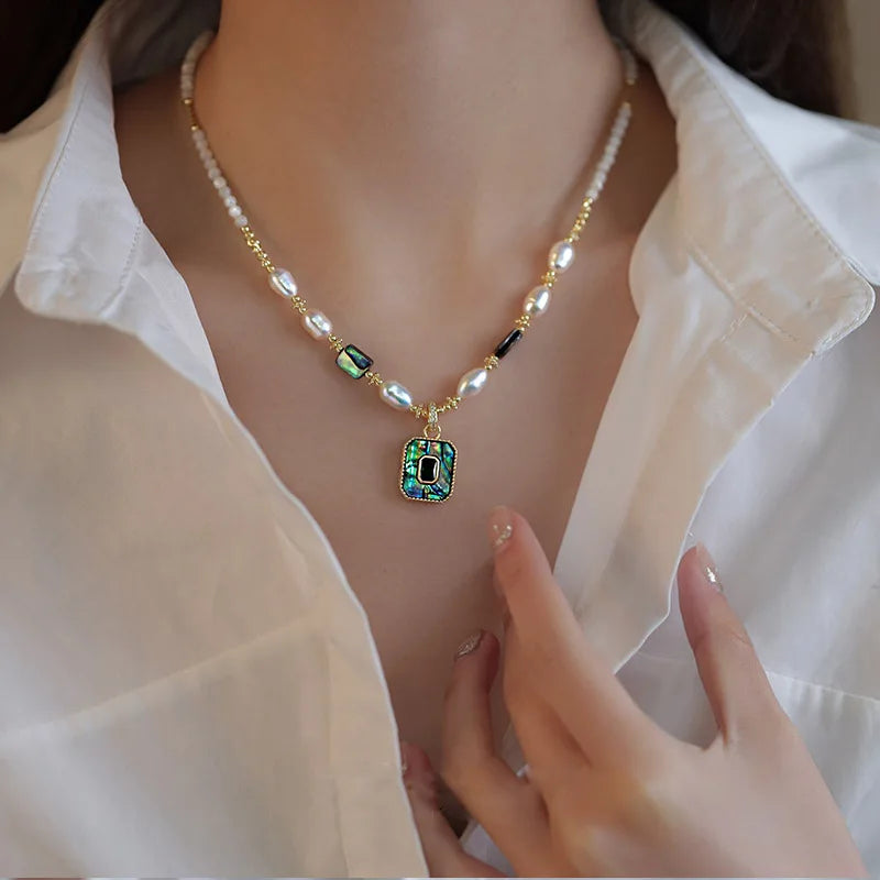 Pendant 100% Natural Pearl 14K Gold Necklace For Women . - Jewelryagile 