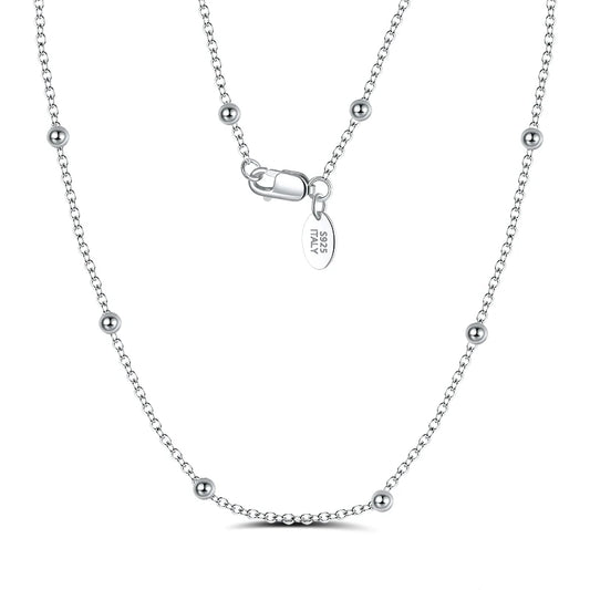 Chain Necklace with 2.0mm Beads Necklace.