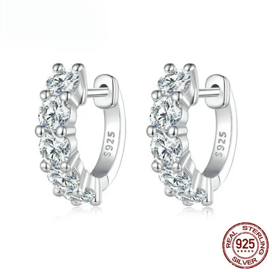 Women's Silver Hoop Earrings, Classic.