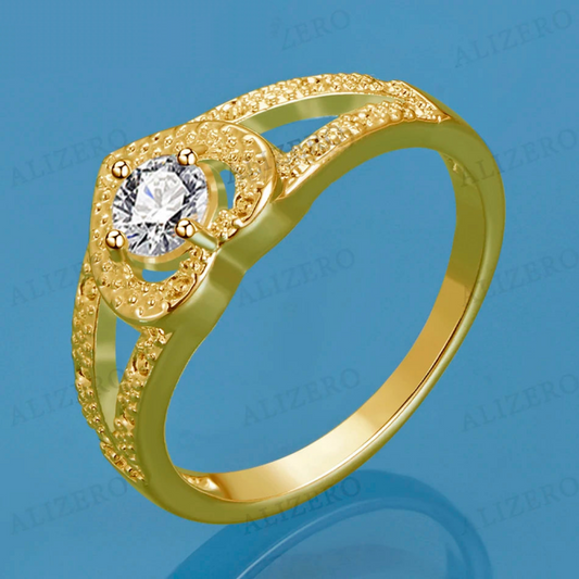 18K Gold Heart Rings For Women.