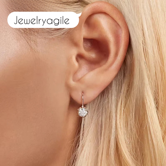 Platinum Plated Flower Earrings.