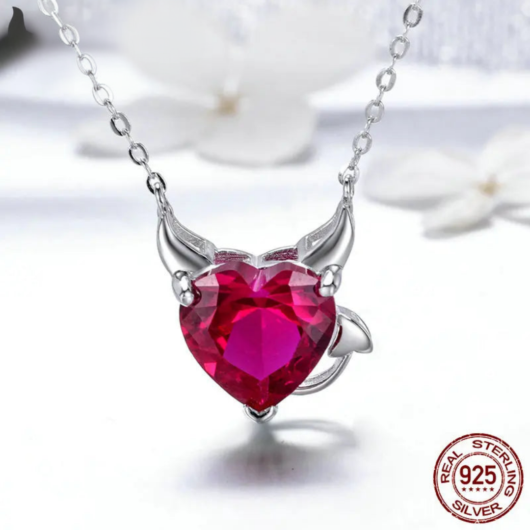 Silver Red Pendant Necklace and Earrings, jewelry set. - Jewelryagile 