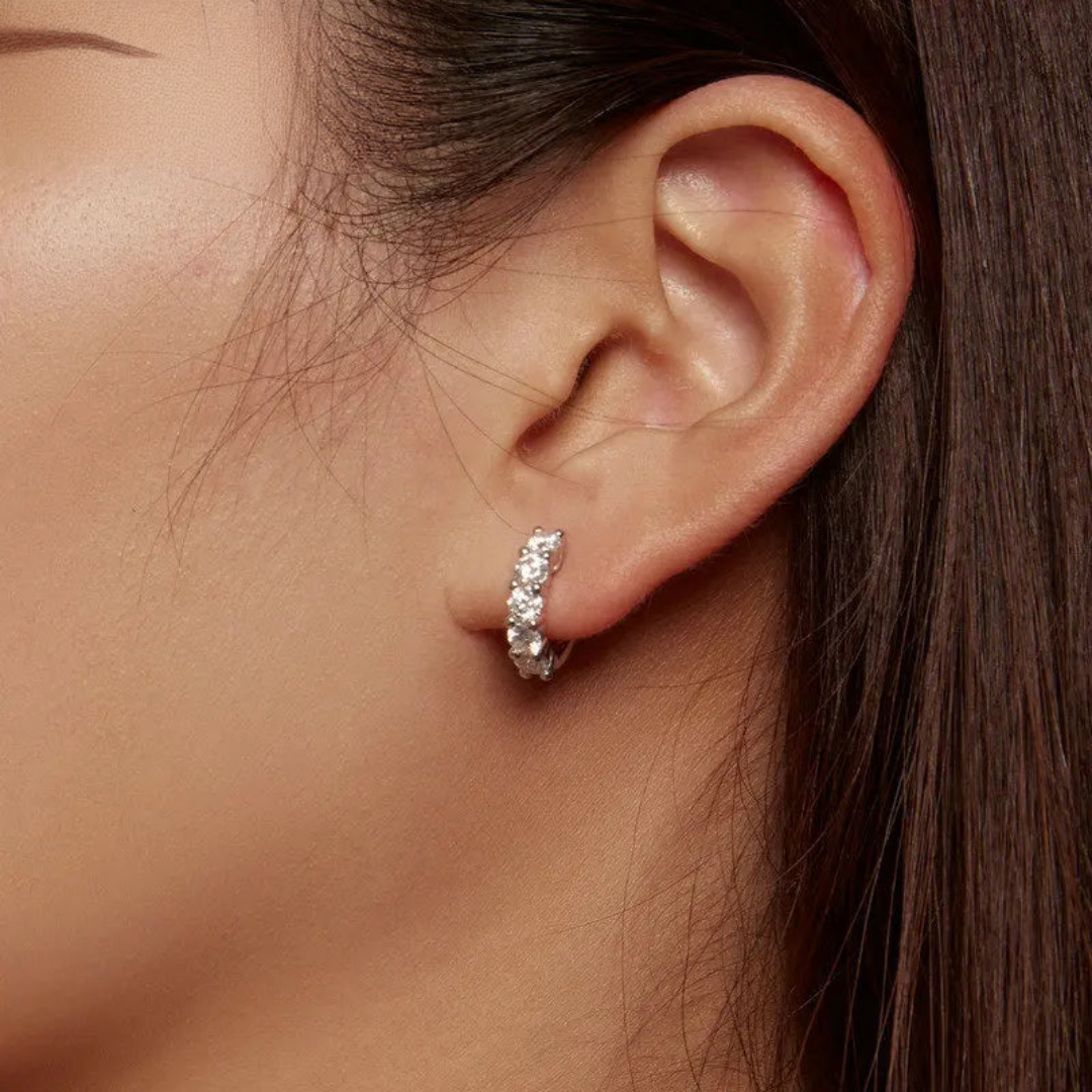 Women's Silver Hoop Earrings, Classic.
